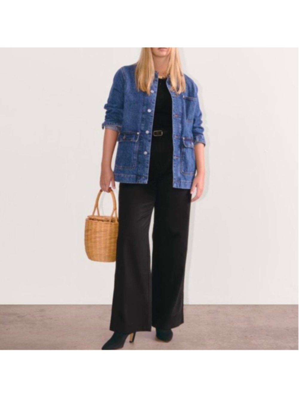 Women's Everlane Black Wide Leg Pants Size 4 The Way High Drape Pant Work Career